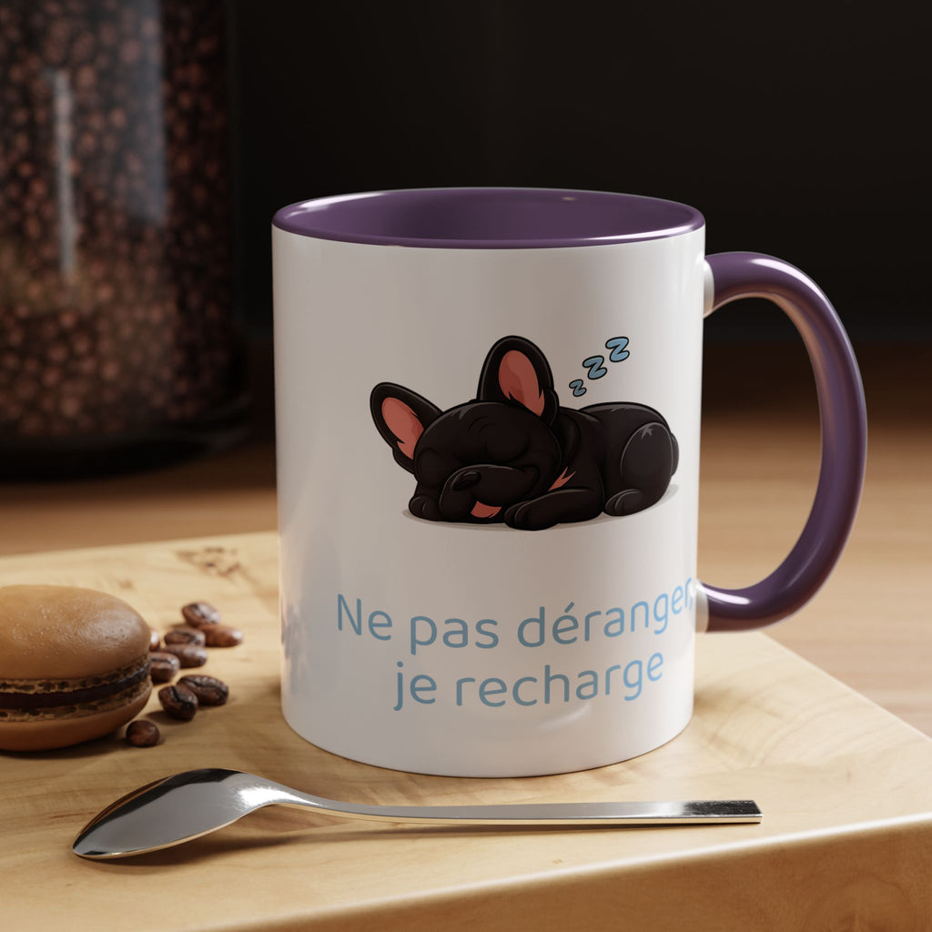 Ne pas déranger, je recharge — Mug bouledogue Français