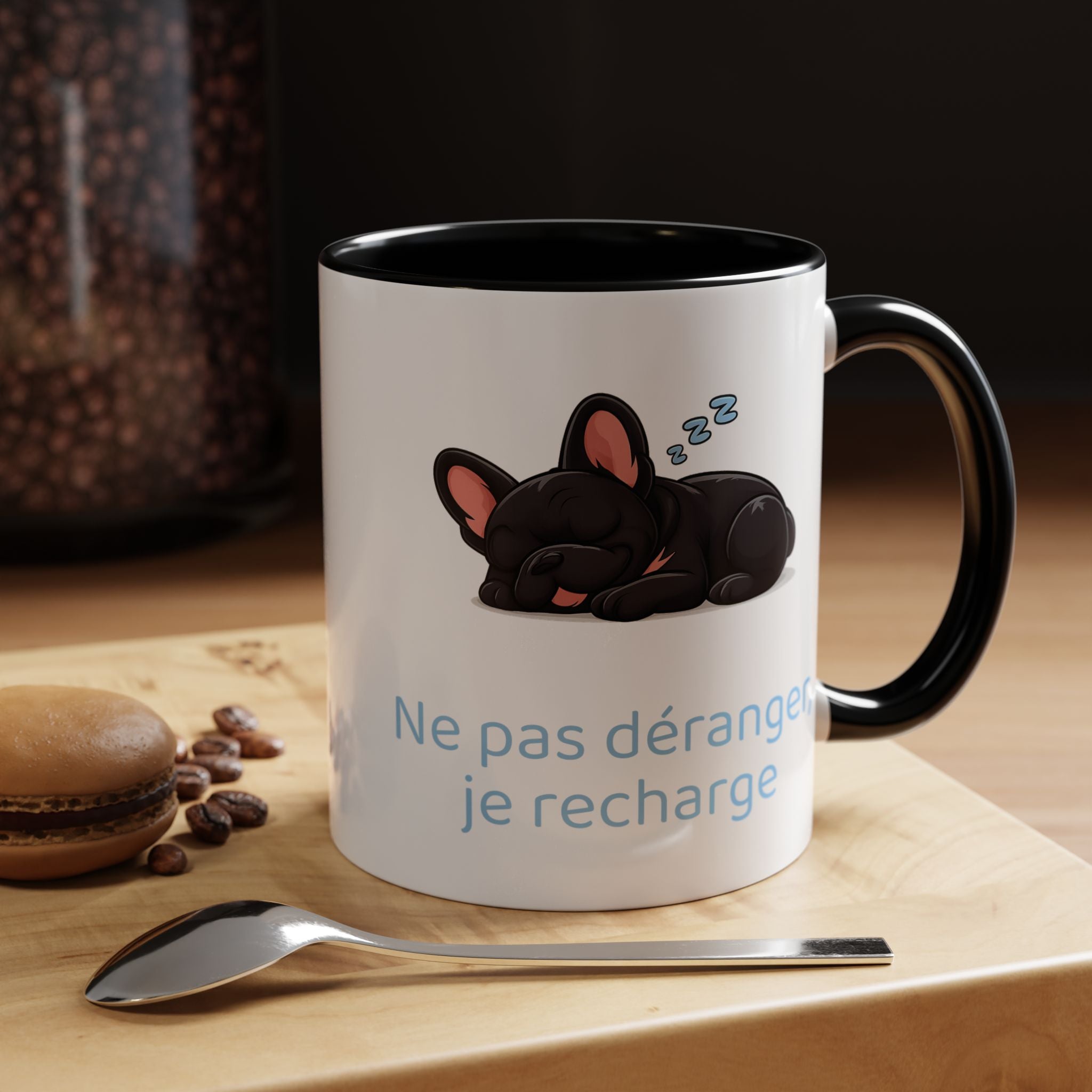 Ne pas déranger, je recharge — Mug bouledogue Français